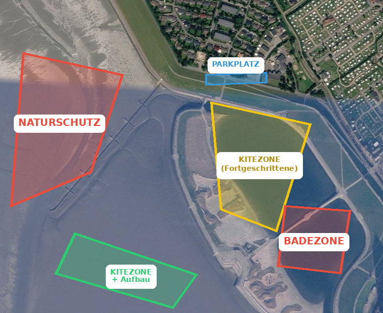 PLACEHOLDER: Karte der Kitezonen in Büsum mit Aufbaubereich und Naturschutzgebiet
