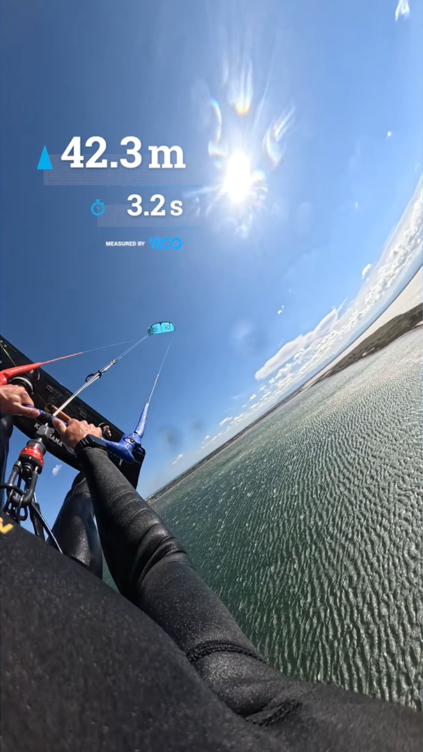 Jamie Overbeek record monde 42.3m kitesurf barcarès — vue POV WOO